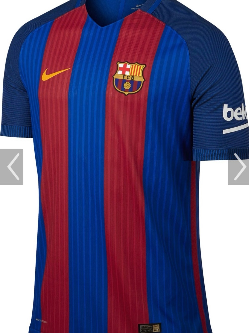 Nike|Barcelona|2016-17| Striped |Blue and Red| Soccer Jersey|Adult Small